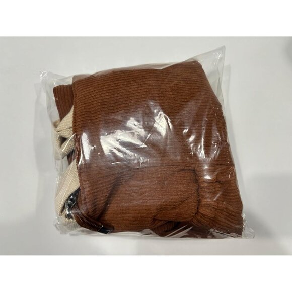 Prite Women Brown Corduroy Large Hobo Shoulder Crossbody Tote Bag With Pockets - Picture 9 of 12